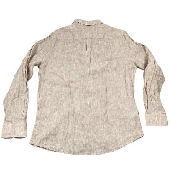 Porten & Ash Women's 100% Linen Long Sleeve Shirt Size XL Beige - Picture 2 of 14